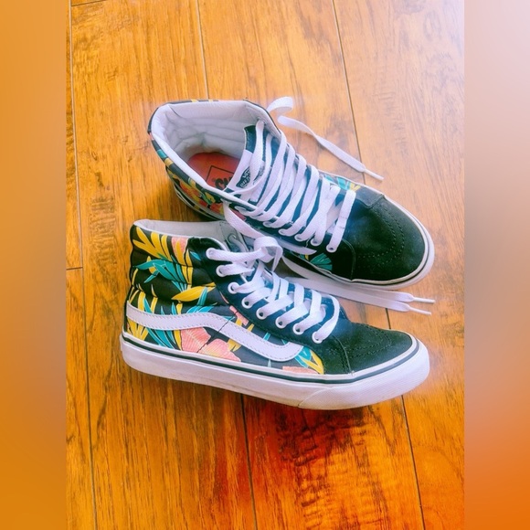 Vans Sk8-Hi Slim sneaker with a tropical floral pattern Hawaii 5.5M 7W - Picture 5 of 9